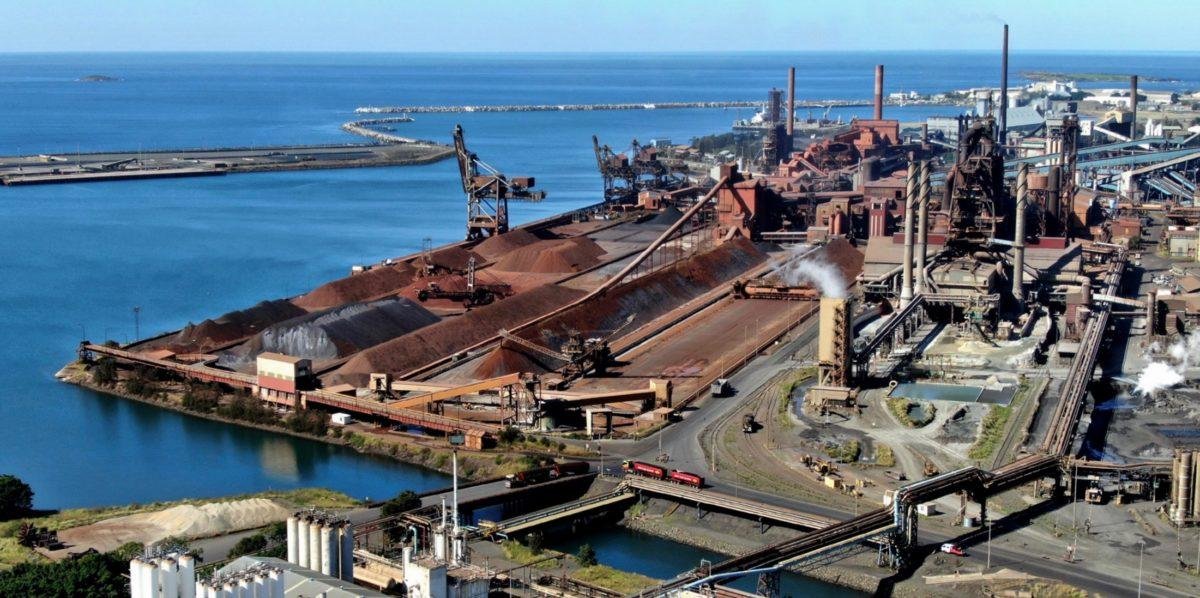 Port Kembla steelworks and bulk handling terminal on the Illawarra coast